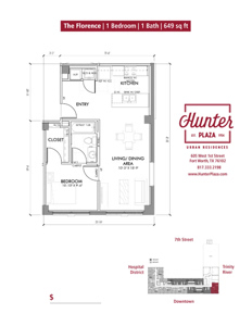 The Florence | 1 Bedroom | 1 Bath | 649 sq ft*